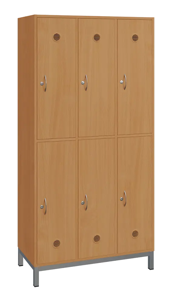 SBS-2233 šatní skříň 6-boxová, 1800x900x400 mm, kovové nohy, buk royal